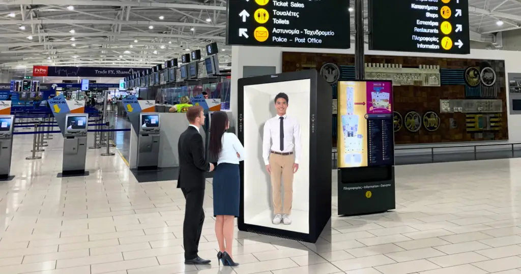 holobox technology in retail displays for interactive experiences with holographic ai avatars