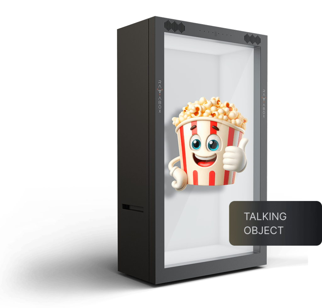 Talking product hologram acting as AI-powered brand representative and product ambassador