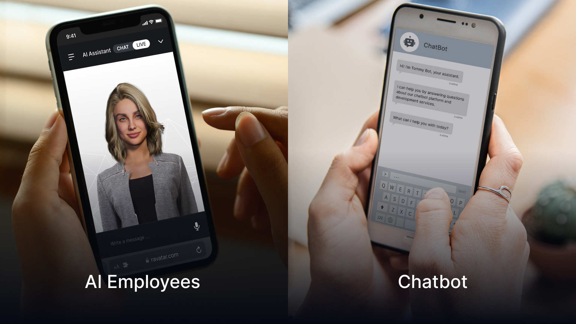 difference between ai employees and traditional chatbots in handling complex tasks