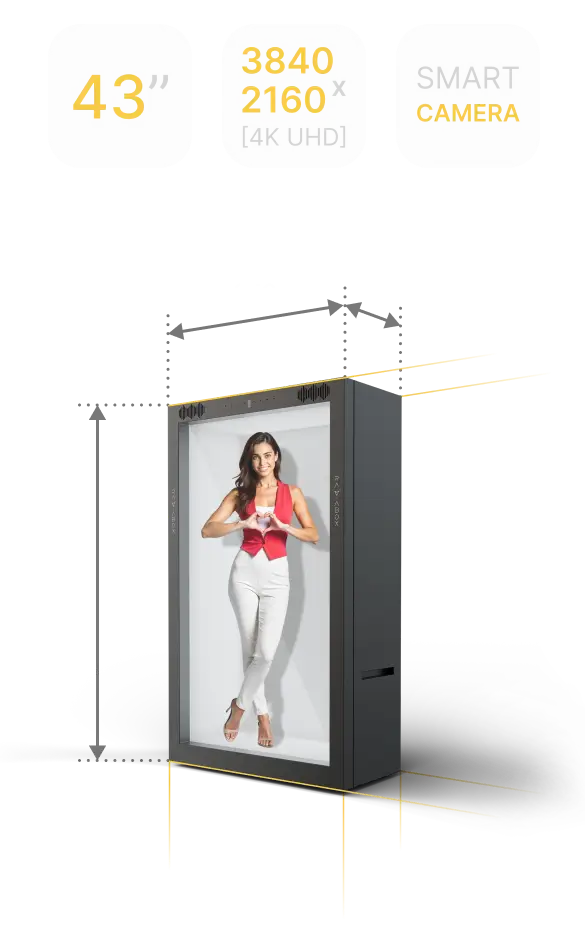 holobox M mid-size holographic unit for AI avatars at registration zones and info desks at conferences