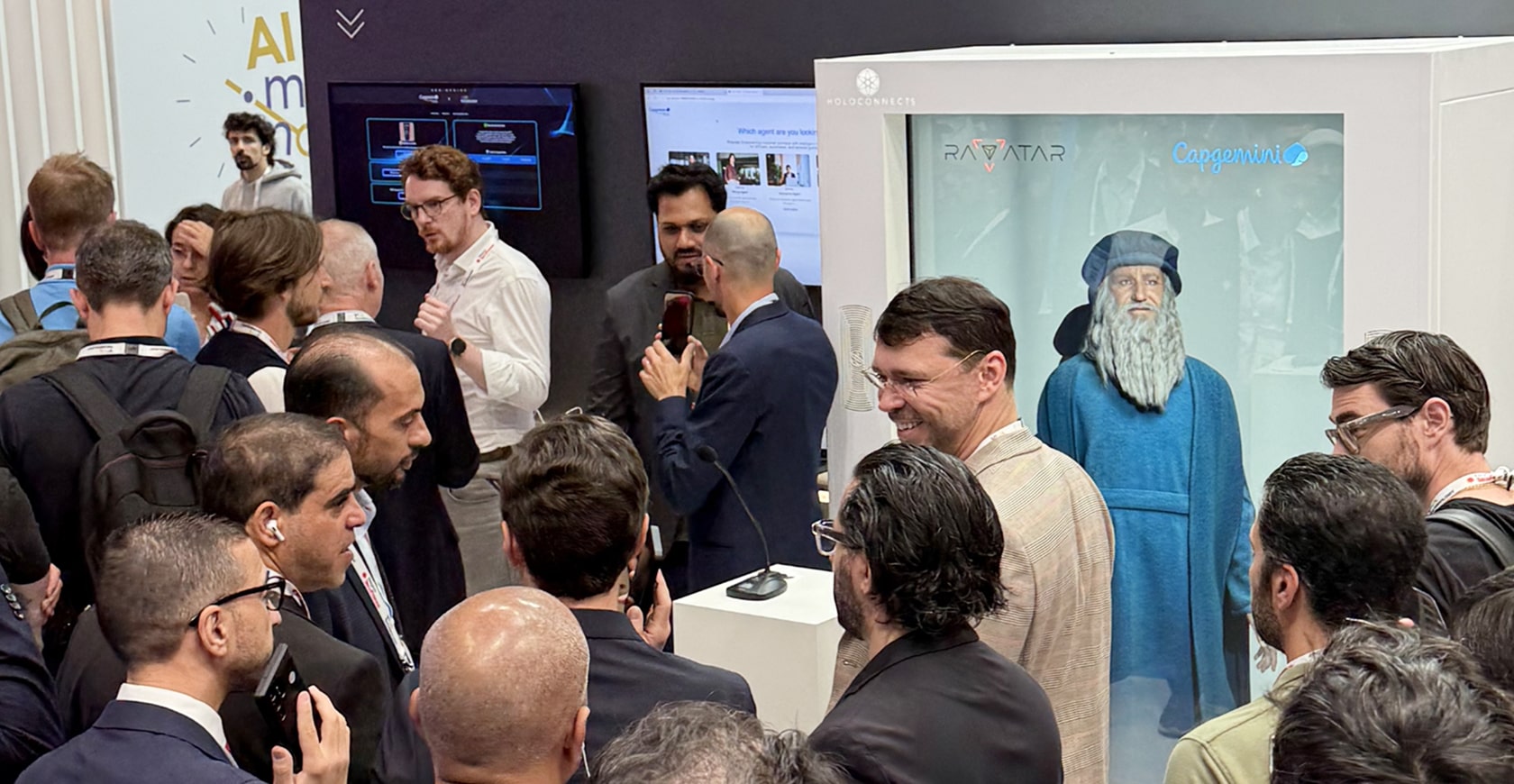 live leonardo da vinci experience in real time conversation with ai hologram at vivatech paris