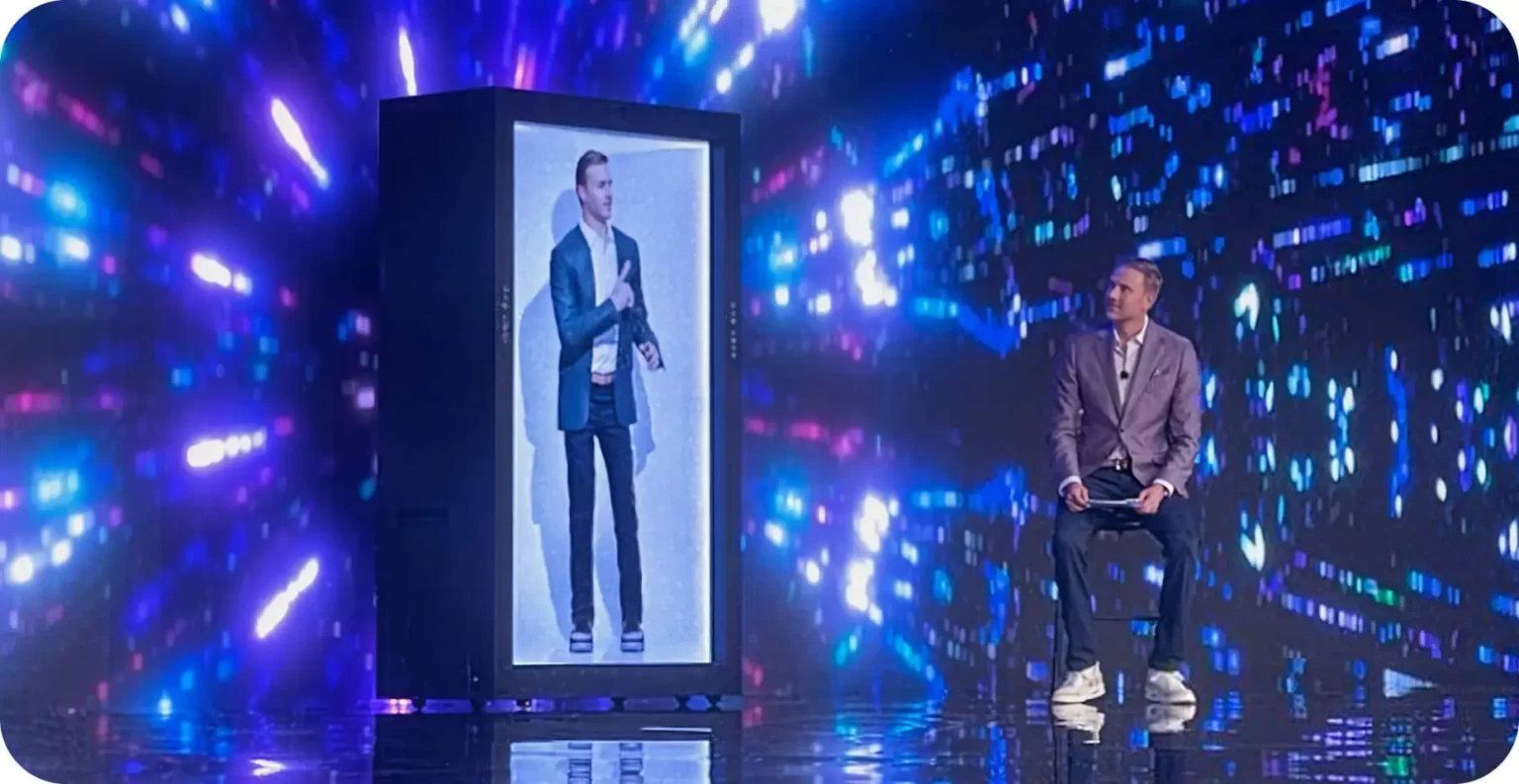 AI keynote speaker avatar for corporate leadership events and forums