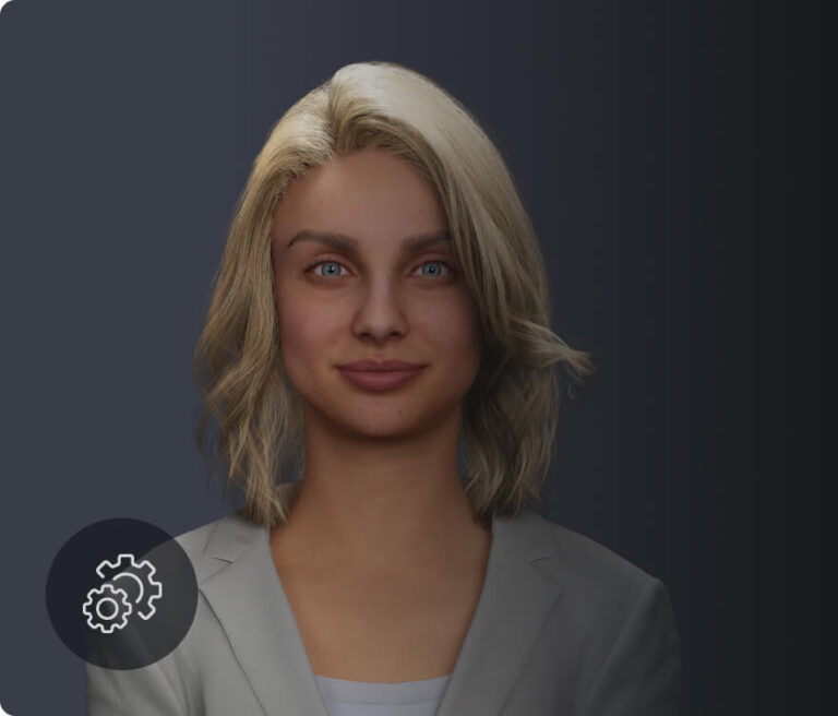 real-time 3D AI avatar ready for live holographic streaming in a holobox setup